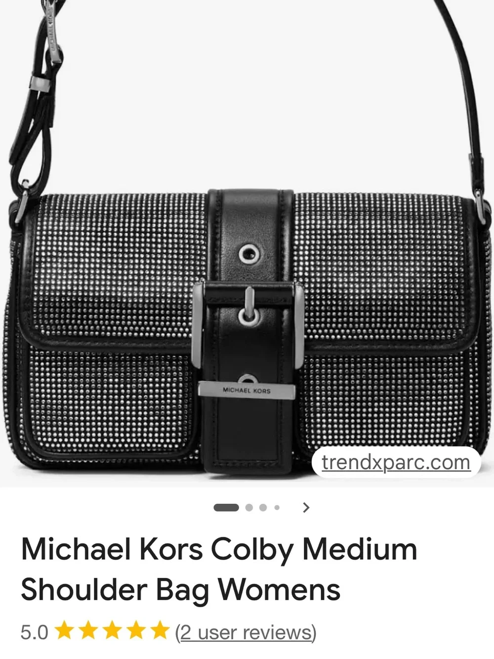 Michael Kors Black Rhinestone-Embellished Messenger Bag